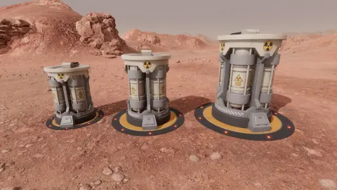 Planetbase 2 nükleer reaktörünün üç farklı boyutu