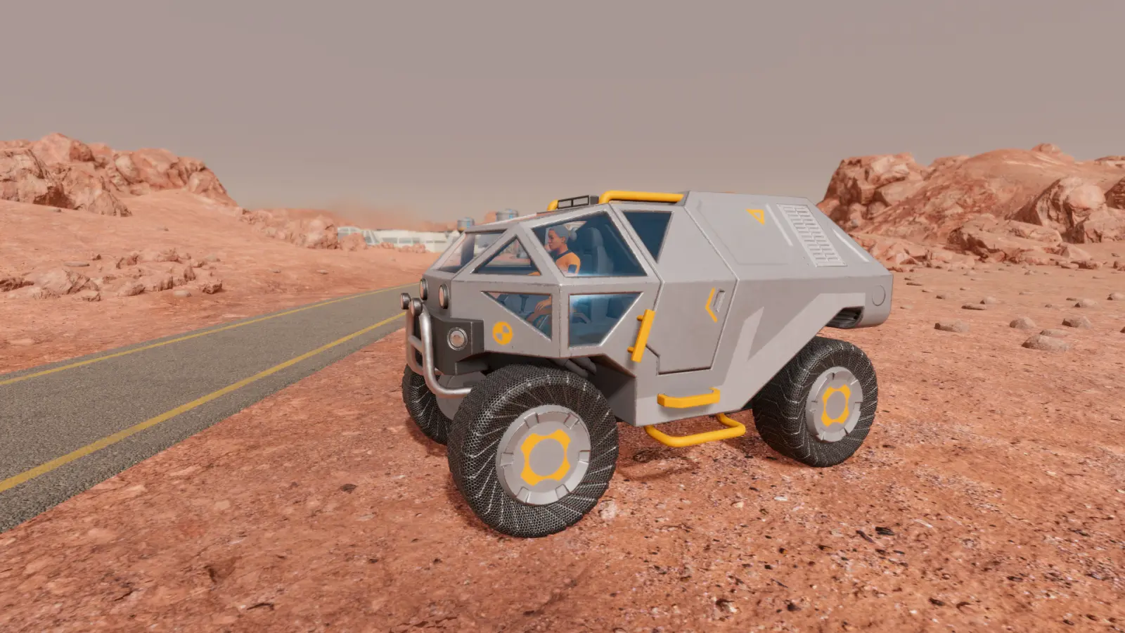 Planetbase 2 araçları arasındaki basınçlı kamyon Mars yüzeyinde