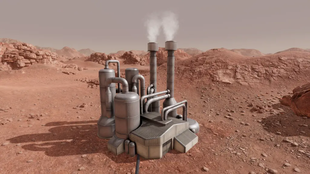 Planetbase 2 jeotermal santralinin yakın plan görünümü