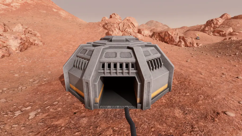 Planetbase 2 madeninde cevher çıkarma işlemi